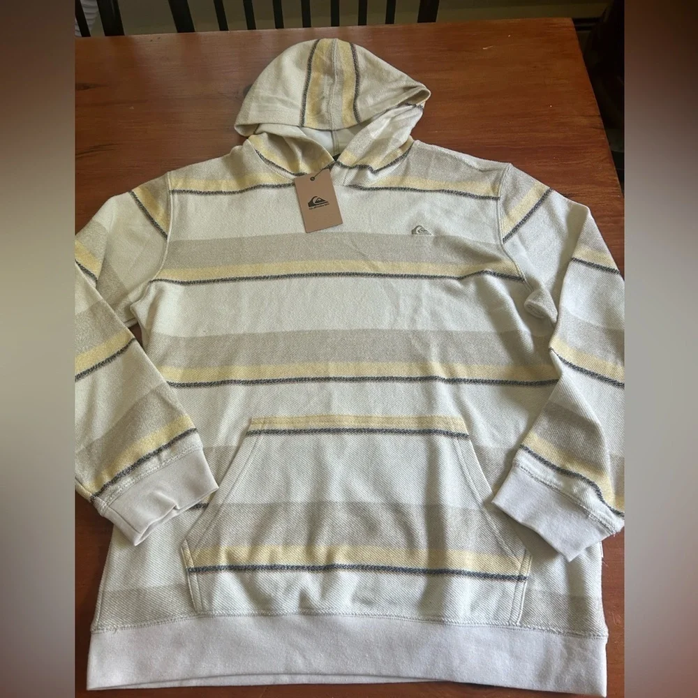 NWT Quick Silver The Great Otway Striped Cotton Hoodie Big Boys XL 18-20 Unisex - Picture 5 of 14